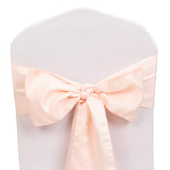 5 Pack Lamour Satin 6"x106" Chair Sashes Blush - Stylish Reusable Decorative Bows