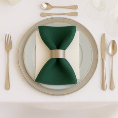 5 Pack Hunter Emerald Green Scuba Napkins – 17"x17", Wrinkle-Free & Stain Resistant Cloth Napkins