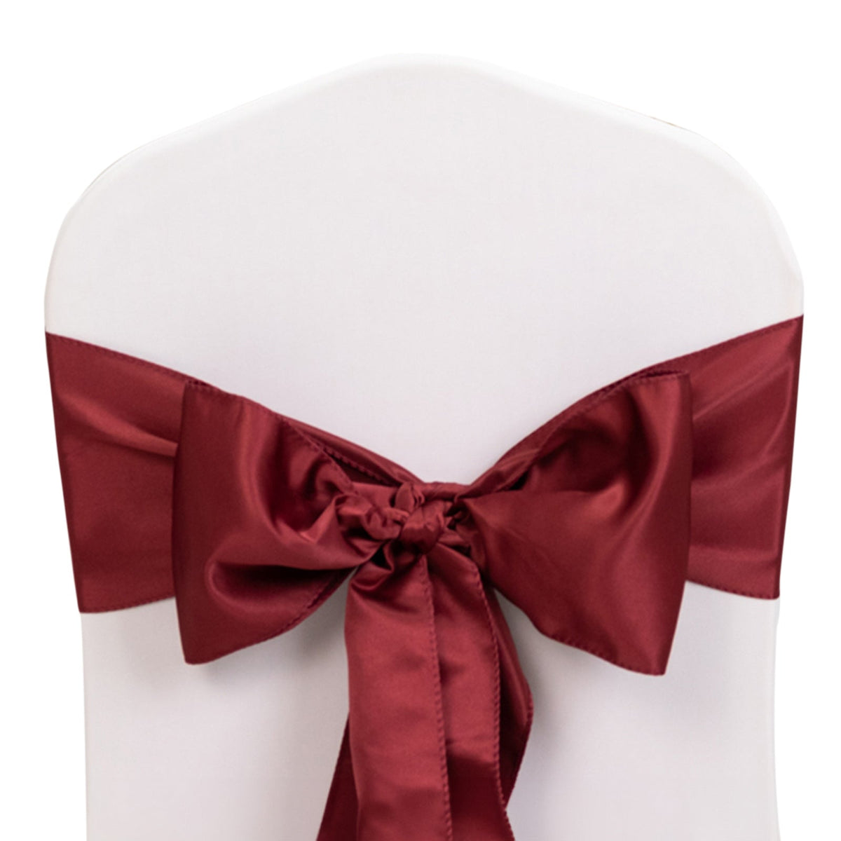 5 Pack Lamour Satin 6"x106" Chair Sashes Burgundy - Stylish Reusable Decorative Bows