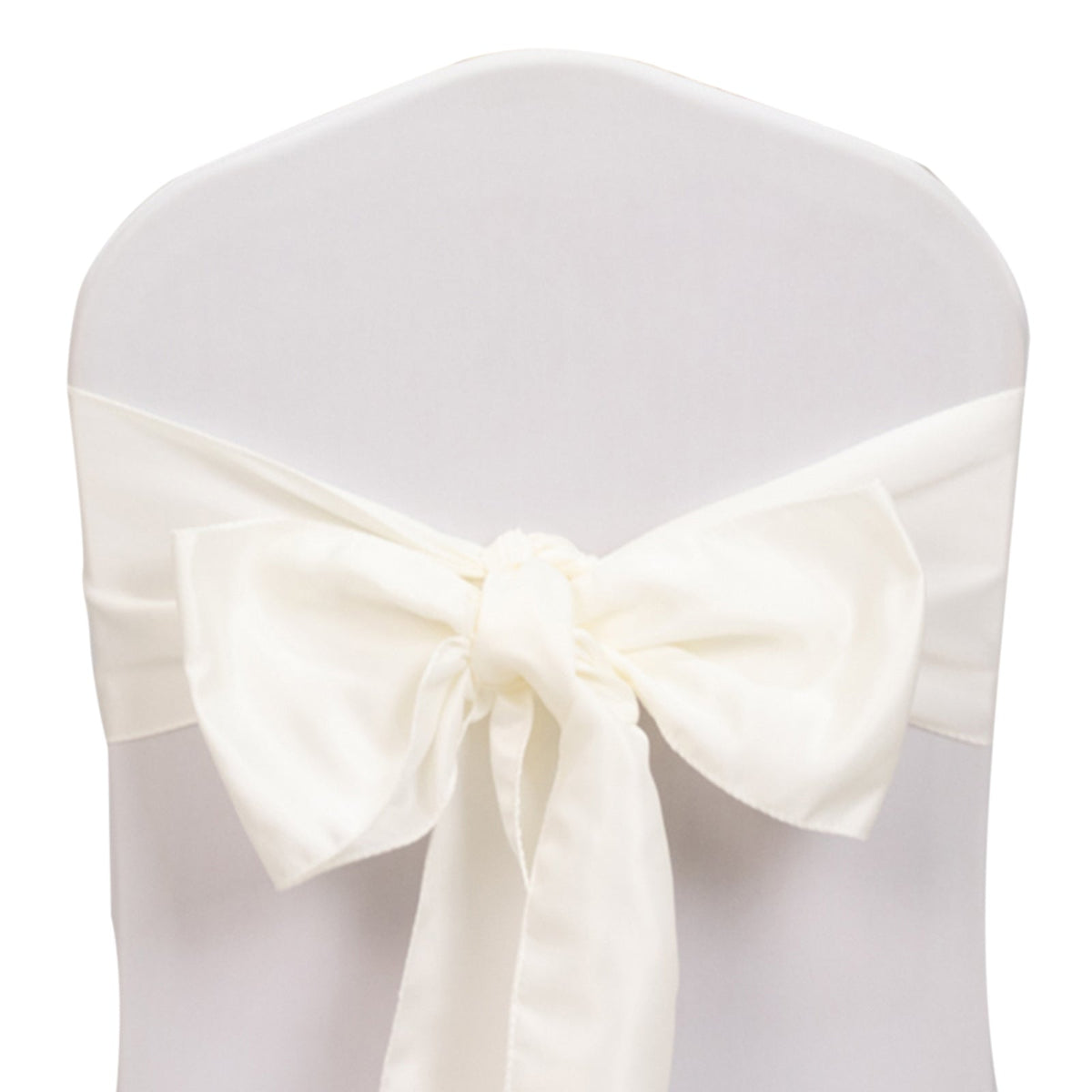 5 Pack Lamour Satin 6"x106" Chair Sashes Ivory - Stylish Reusable Decorative Bows