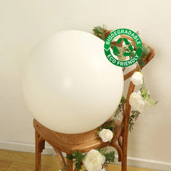 5 Pack Large Off White Biodegradable Balloons, 36" Thickened Extra Strong Eco-friendly Latex Helium Party Balloons