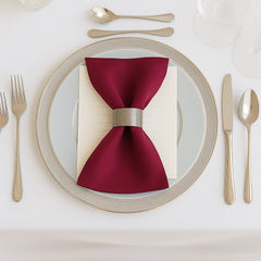 5 Pack Burgundy Scuba Napkins – 17"x17", Wrinkle-Free & Stain Resistant Cloth Napkins